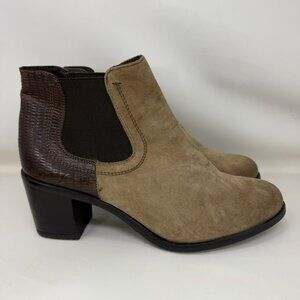 Manas Block Heeled Slip On Chelsea Boots Brown Women’s Size 9 / EUR Size 40
